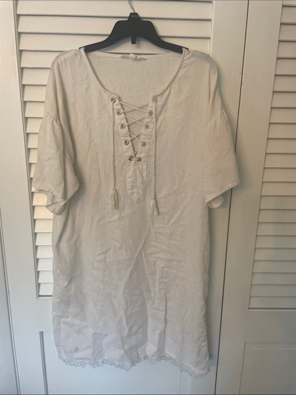 Love Tree Off-White Lace-Up Swim Coverup